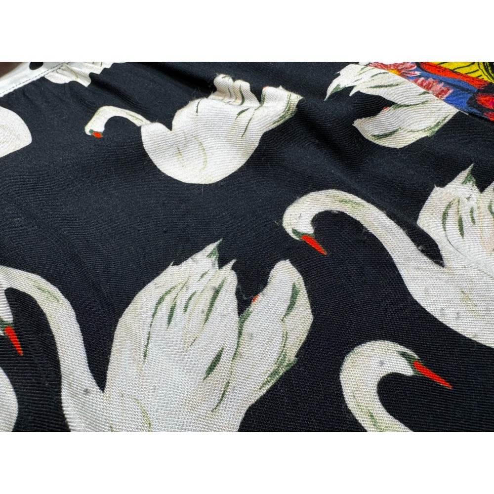 Maeve Anthropologie Mixed Print Patchwork Swan Clock Button Down Shirt *note - Picture 7 of 11